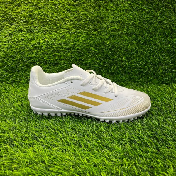 Сороконожки Adidas F50 белый+золотой