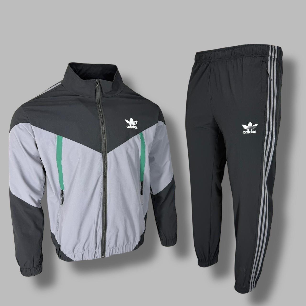 Костюм Adidas 66006 ликра черный + сер