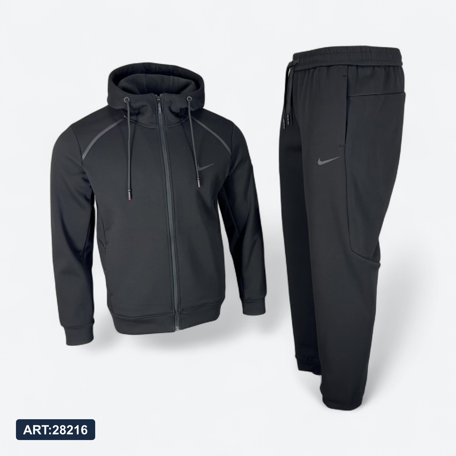 Костюм зимний Nike 5653 хлопок + флис черный