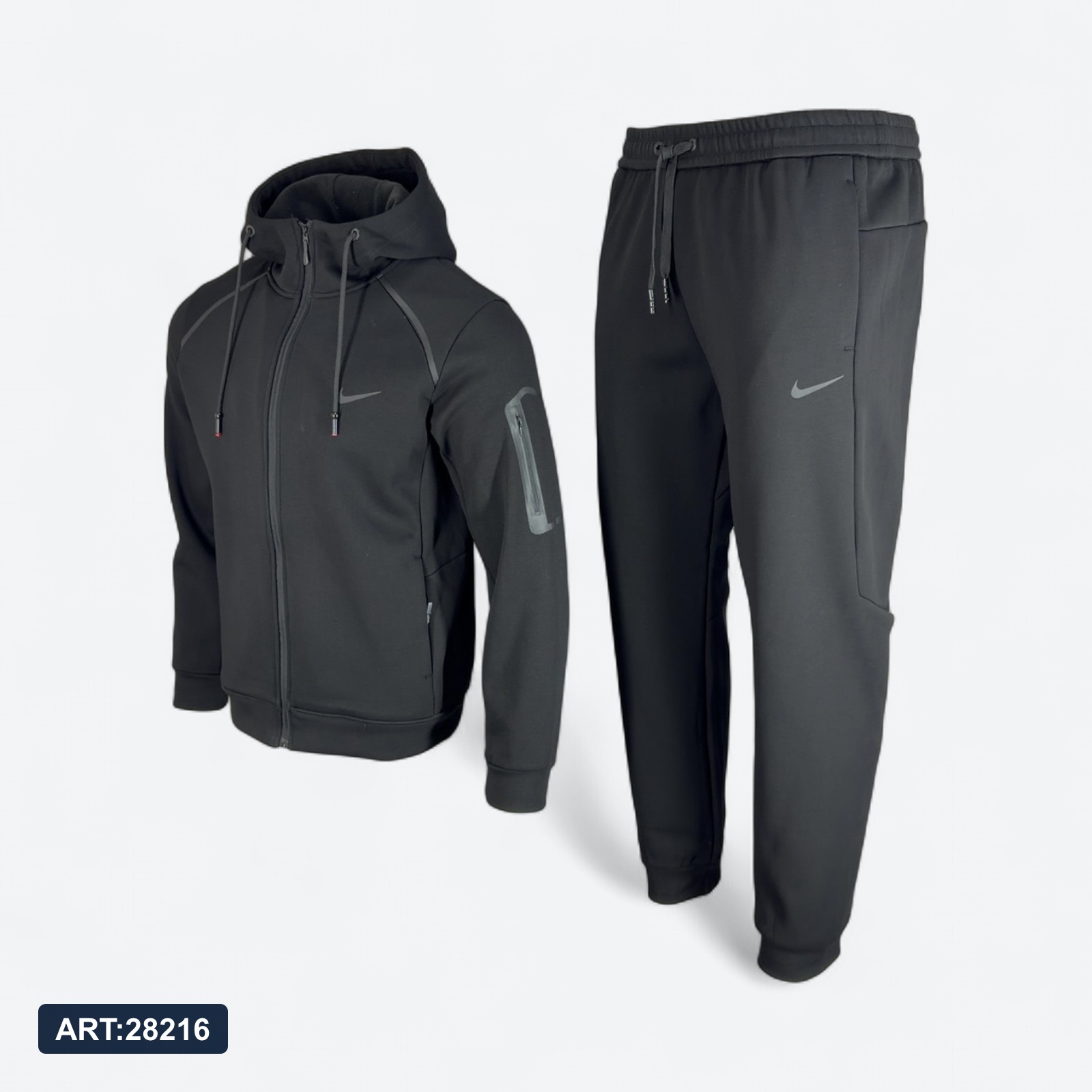 Костюм зимний Nike 5653 хлопок + флис черный