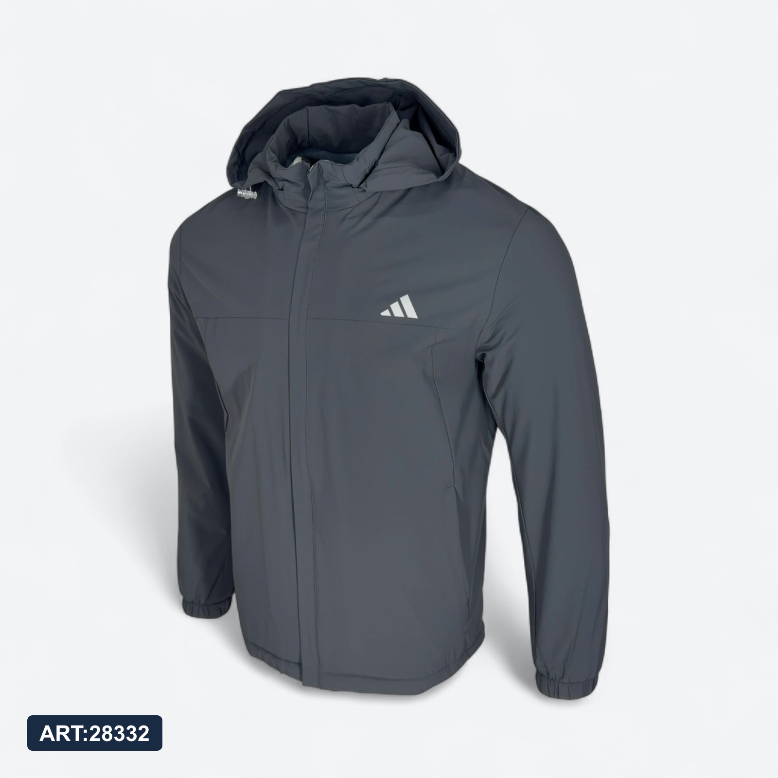 Куртка осеняя Adidas 18375 на флисе тем.серый
